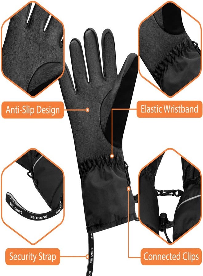 Suncube SUN CUBE Premium Ski Gloves Men, Waterproof Snow Gloves for Adults, Mens Snowboard Gloves & Skiing Gloves Winter Gloves for Snowboarding Cold Weather Warm Insulated Gloves Men Women (Black Medium) - Image 5